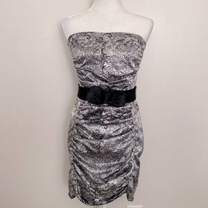 Ruby Rox vintage Y2K silver and black paisley print mini dress